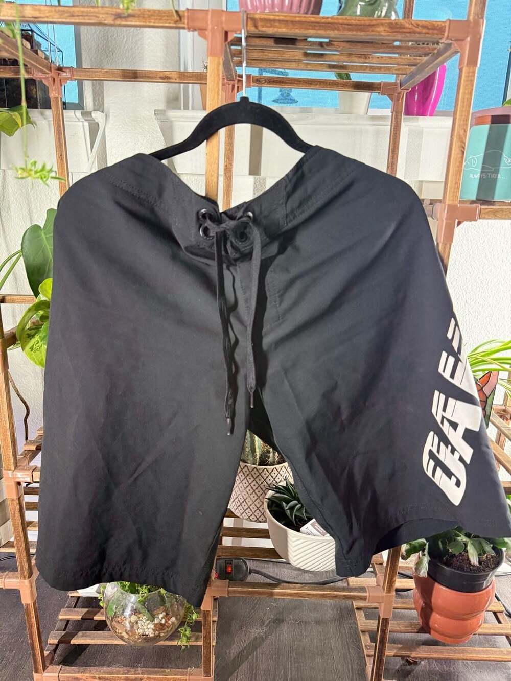 Oakley Board Shorts Size 34 Black Swim Trunks Logo Surf